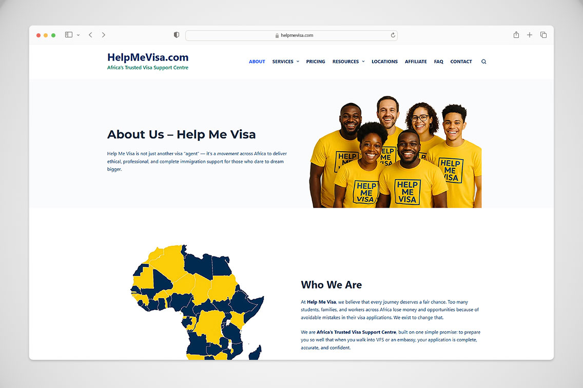 Zylaris Consulting Ghana Case Study – Web Design & Digital Transformation for HelpMeVisa.com